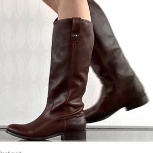 Frye Melissa Button Riding Boots, EUC, Size 8.5, dark chocolate